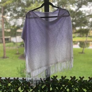 Lilly Pulitzer Purple & White Ombre Lani Tassel Wrap / Poncho